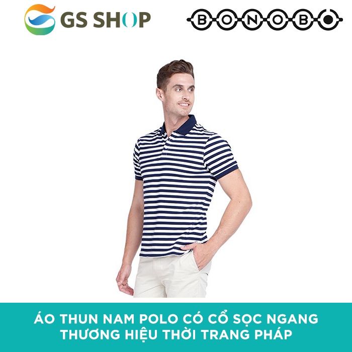 Áo thun Nam Polo có cổ sọc ngang Bonobo | Thương hiệu thời trang Pháp