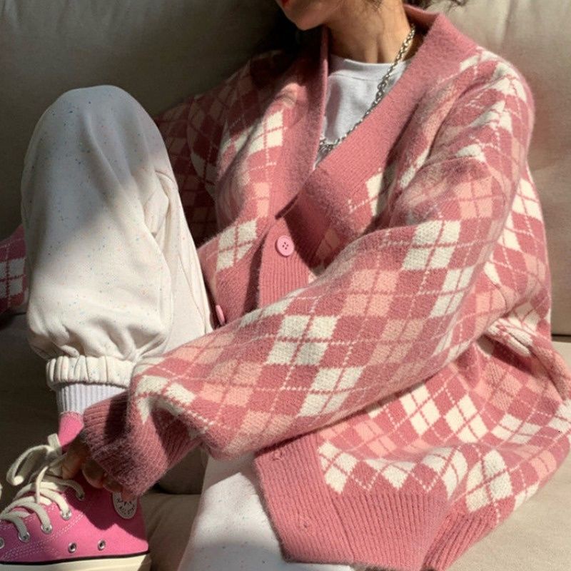 Áo khoác sweater tay dài họa tiết kẻ sọc phong cách Hàn Quốc thanh lịch cho nữ