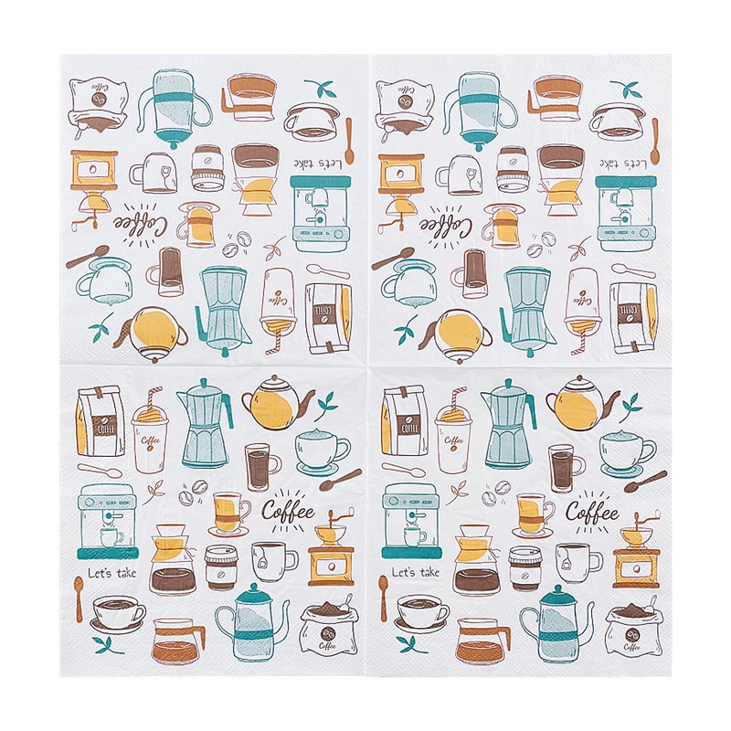 Set 20 Gói Khăn Giấy In Họa Tiết Xinh Xắn Dùng Để Trang Trí Tiệc