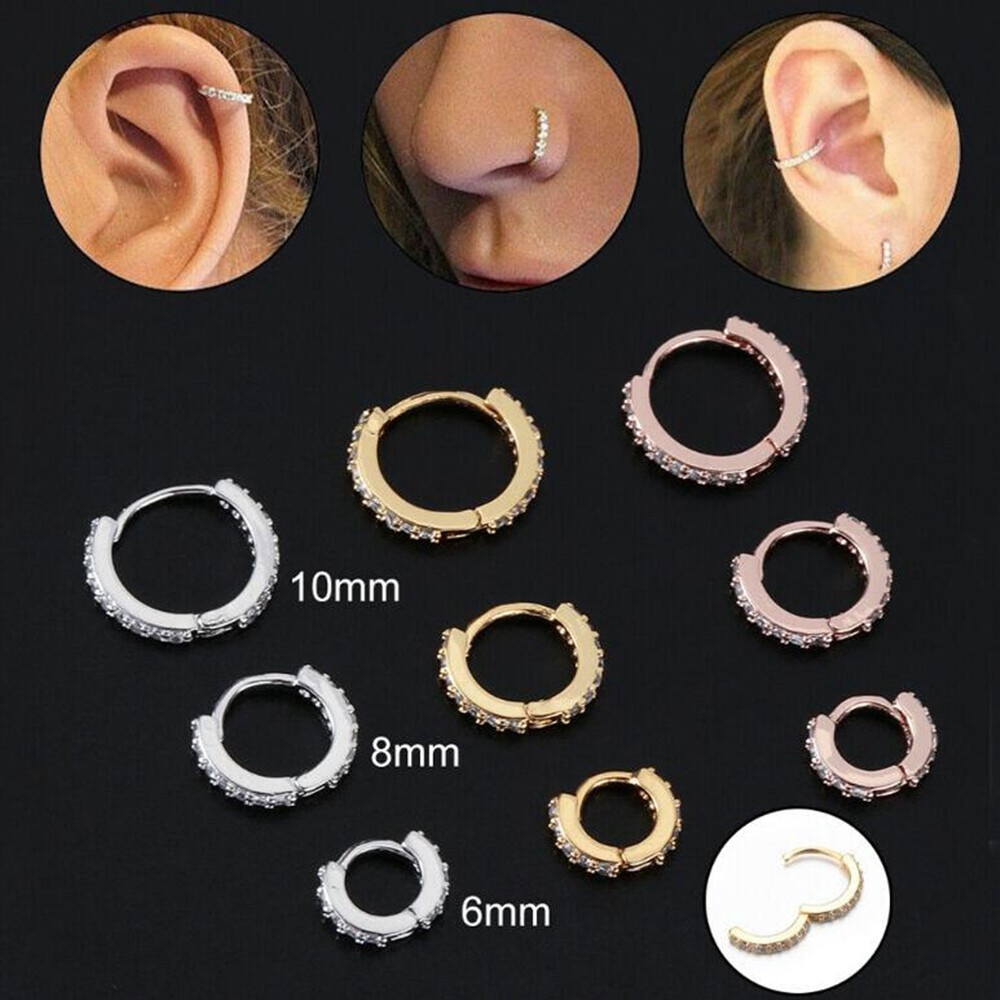 Khuyên vành tai/mũi đính đá thời trang cá tính