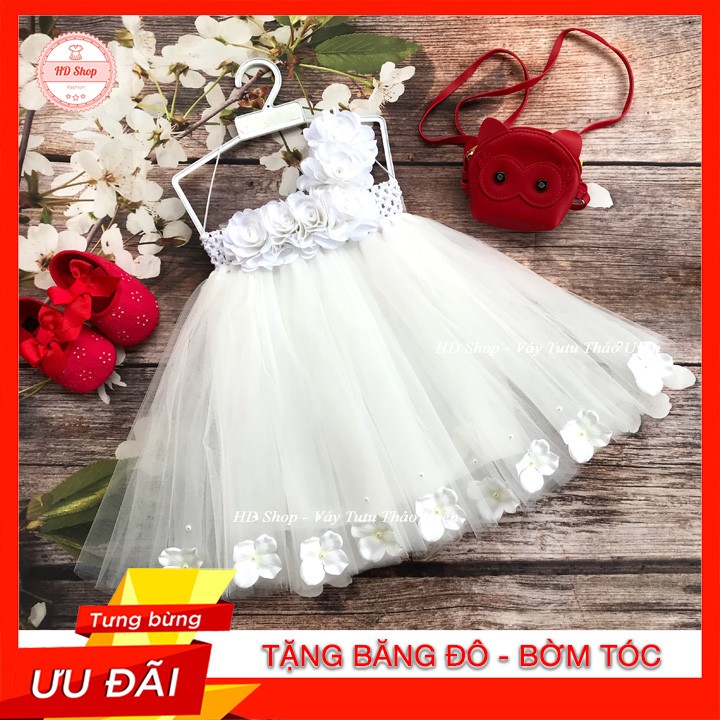 Váy cho bé gái ❤️FREESHIP❤️ Váy phù dâu cho bé gái trắng 6b tú cầu