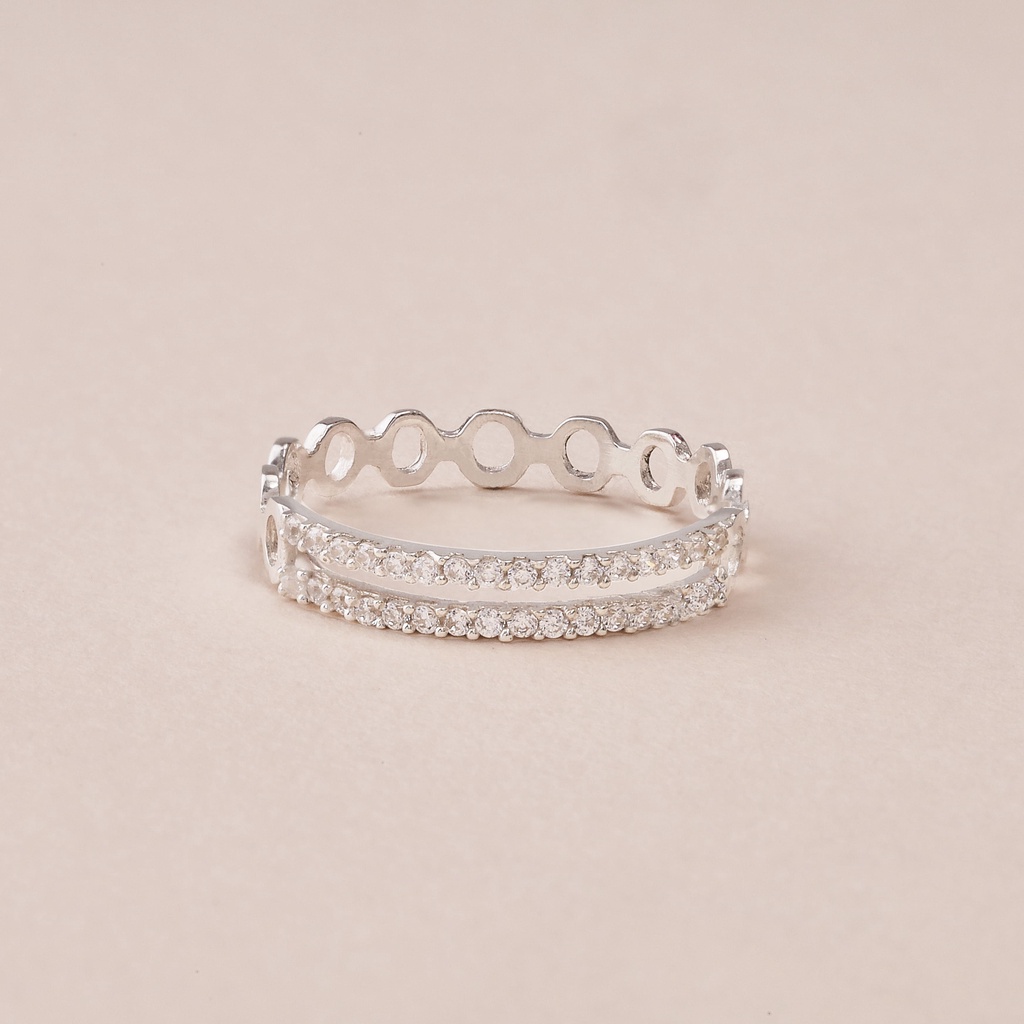 Nhẫn Nữ Bạc 925 Cao Cấp BLING IT Đính Đá Lấp Lánh,Thiết Kế Độc Quyền - BIN330