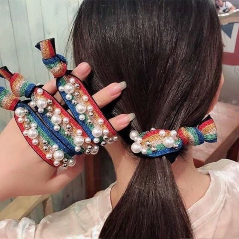 🌵🥕 CỘT TÓC CẦU VỒNG VẢI ĐÍNH HẠT🌵🥕