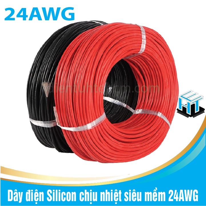 Dây điện Silicon chịu nhiệt siêu mềm 24AWG,22AWG,20AWG ,18AWG