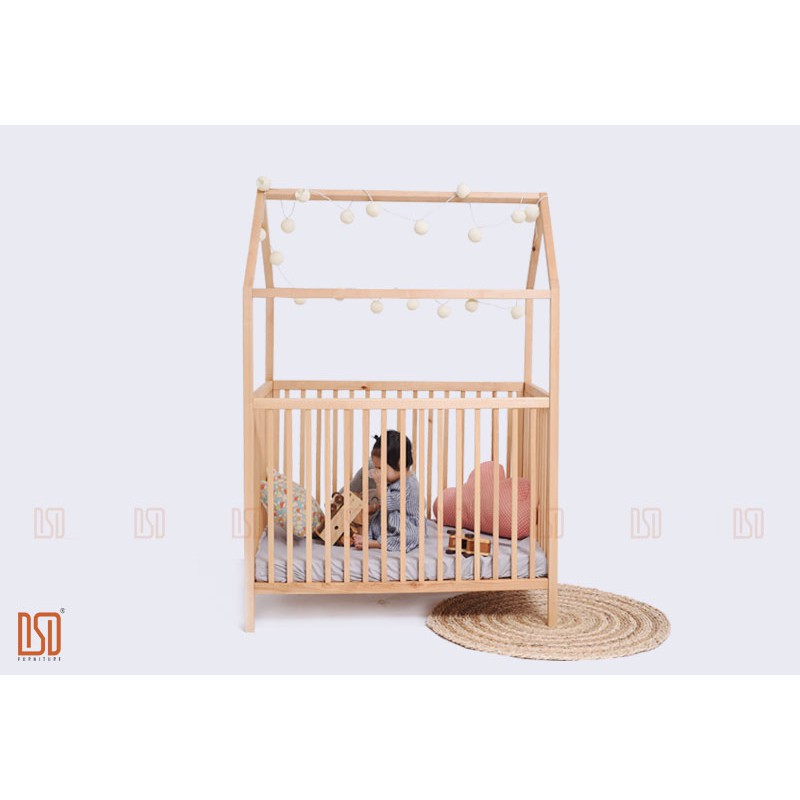 Cũi cho bé 🛑FREESHIP🛑 Cũi gỗ trẻ em thông minh điều chỉnh độ cao [ Nguyên liệu 100% gỗ tự nhiên cao cấp nhập khẩu ] | BigBuy360 - bigbuy360.vn