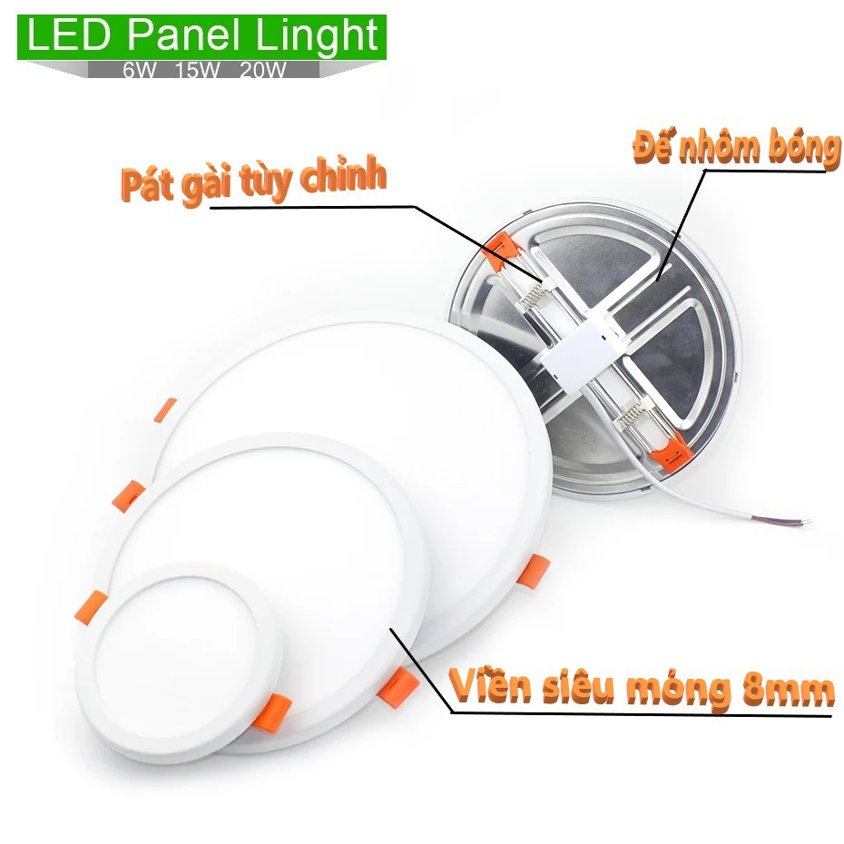 Đèn âm trần 15W 20W siêu mỏng cao cấp - viền chỉ 8mm