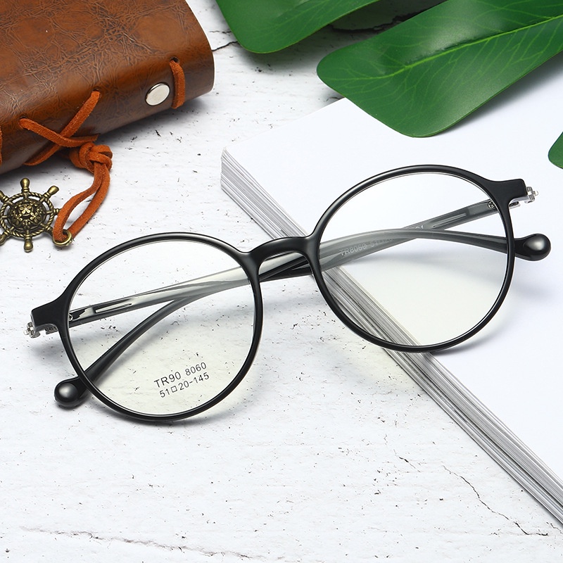 Mắt kính cận nữ BEOMALL thiết kế dạng tròn siêu đẹp theo phong cách trẻ trung cá tính năng động 8060