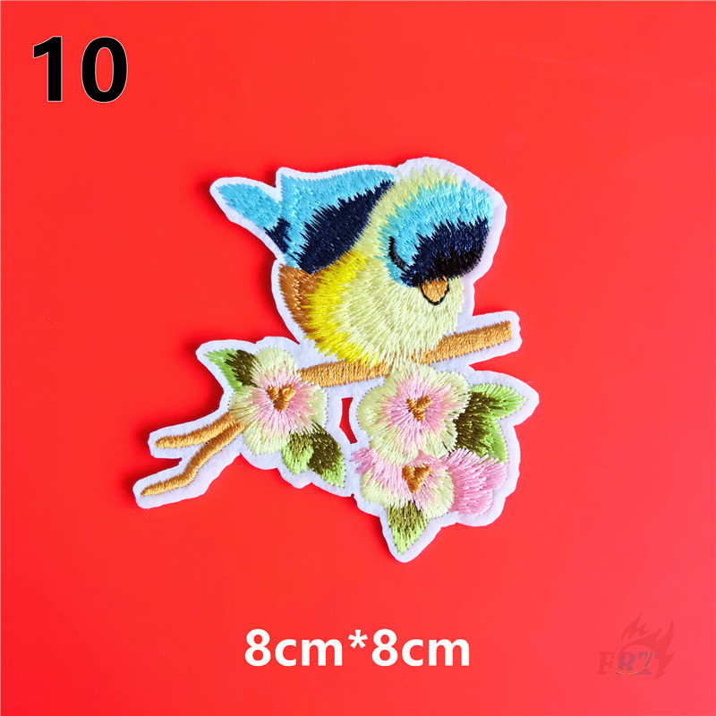 ☸ Miếng Dán Ủi Đồ 02 Ủi Thêu Hình Chim stray birds series 02 ☸ 1 Miếng Dán Ủi Lên Các Huy Hiệu Hình Con Vẹt