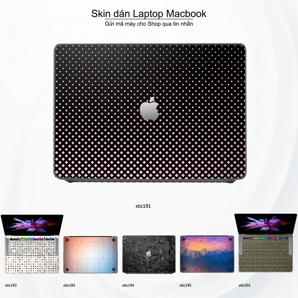 Skin dán Macbook mẫu Hoa văn sticker (đã cắt sẵn, inbox mã máy cho shop)