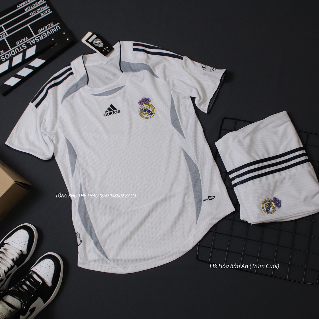Áo Đấu CLB Real madrid 2023 Mẫu Áo Trắng - Quần Trắng Vải Gai thái chuẩn áo thi đấu