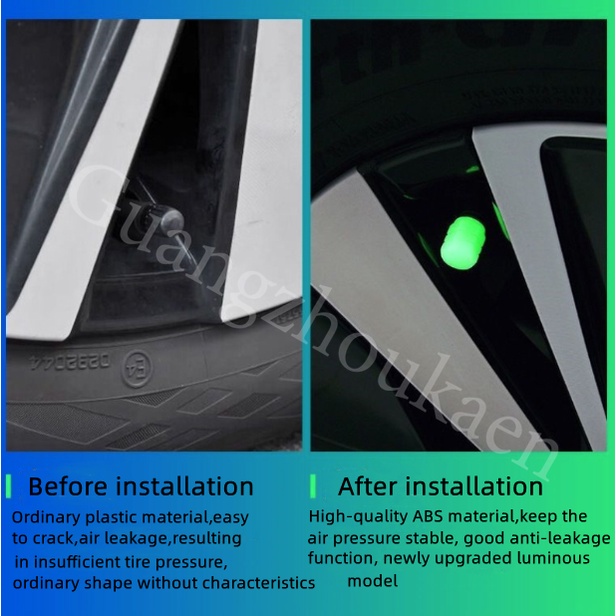 Kaen Nắp van lốp 4 mảnh Loại phát sáng cho xe máy Xe đạp Xe điện Xe ô tô Toyota Raize Corolla Cross Vios Veloz Innova Camry Hilux Yaris Fortuner Wigo Altis RAV4 Avanza Hiace
