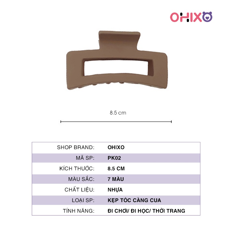 Kẹp tóc cặp tóc thời trang hình chữ nhật rỗng style Hàn Quốc OHIXO PK02