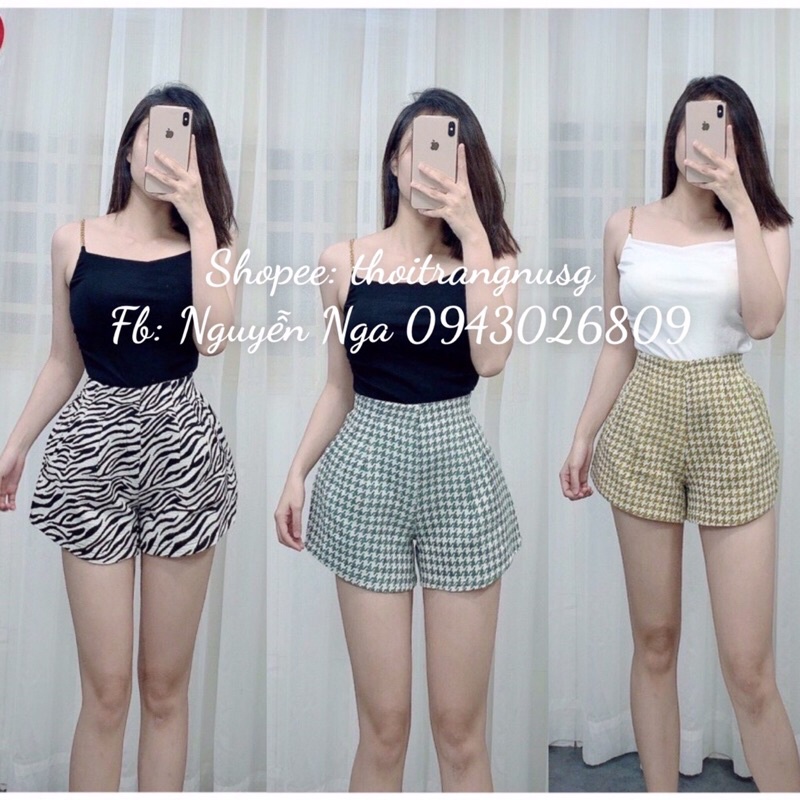 Quần short dạ phồng