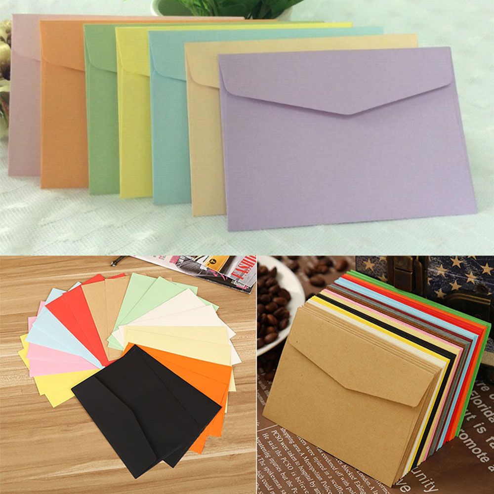 Set 20 Phong Bì Bằng Giấy Đa Năng Kích Thước 220x110mm Nhiều Màu Sắc Dùng Làm Quà Tặng