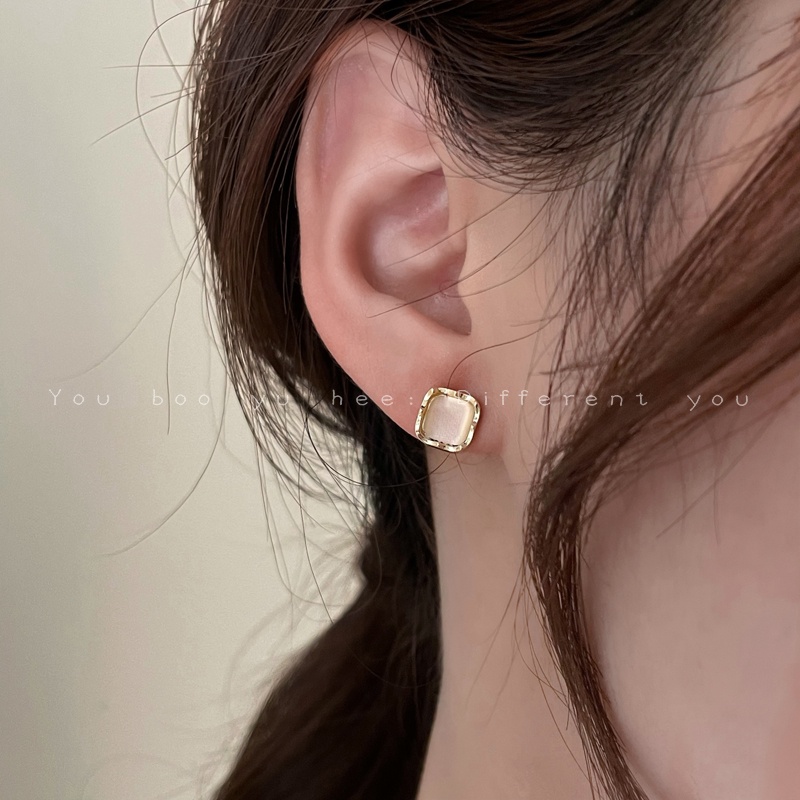 Bộ Khuyên Tai Đính Đá Opal Thời Trang Cho Nữ