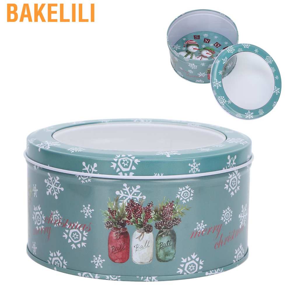 Hộp thiếc đựng kẹo hình tròn họa tiết giáng sinh dễ thương kích thước 13.5x13.5x7cm
 | BigBuy360 - bigbuy360.vn