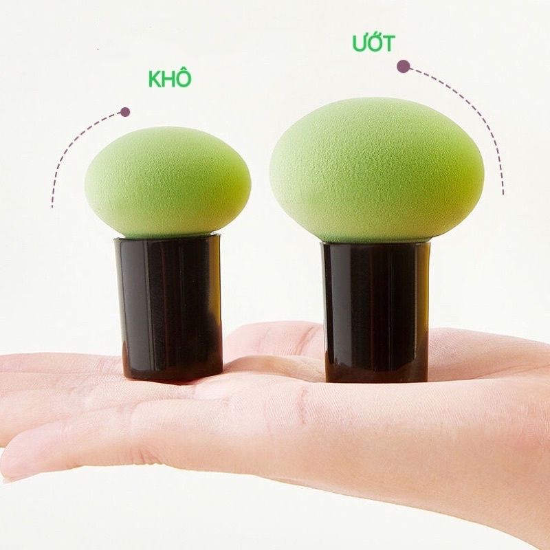 (Tặng kèm hôp đựng) Mút đánh kem nền hình nấm nhiều màu tiện dụng