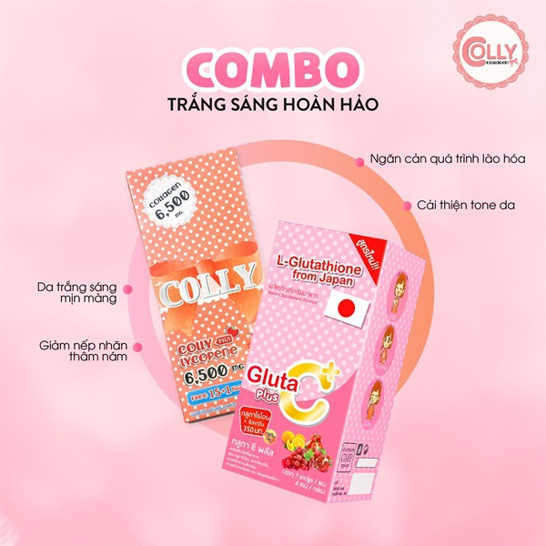 Combo Colly - Colly Collagen & Colly Gluta C Plus (Nhập khẩu từ xứ Chùa Vàng Thailand🇹🇭)