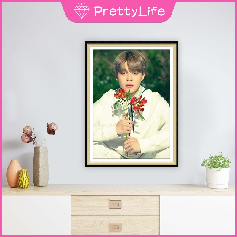 Bộ Tranh Đính Đá 5D Tự Làm 30x40cm/40x50cm Hình Thần Tượng BTS