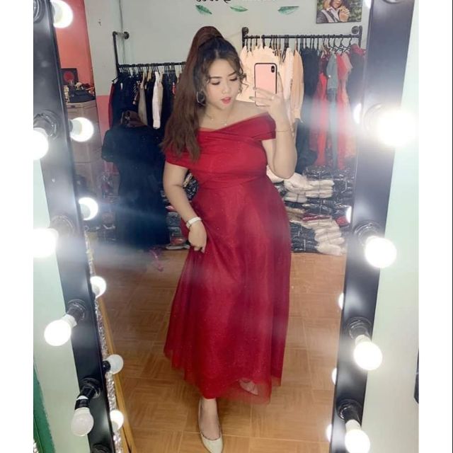 Bigsize - váy trễ vai lấp lánh - hàng thiết kế cao cấp