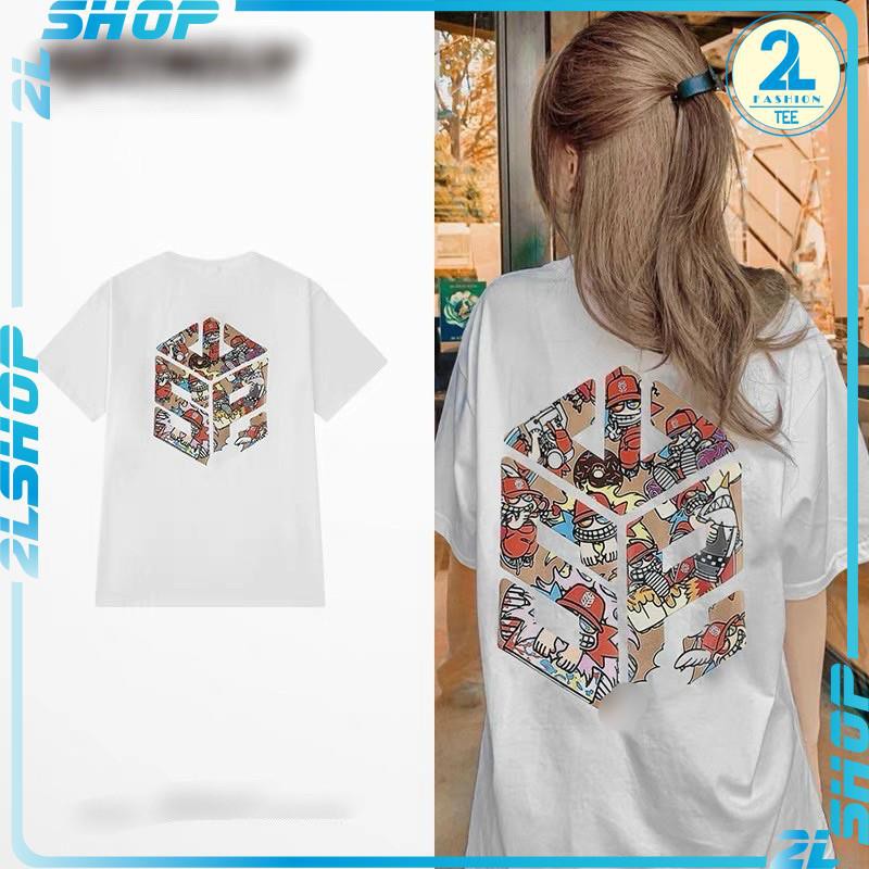 Áo thun unisex s9 hoạt hình in lưng sắc nét- áo phông form thụng nam nữ tay lỡ chất đẹp