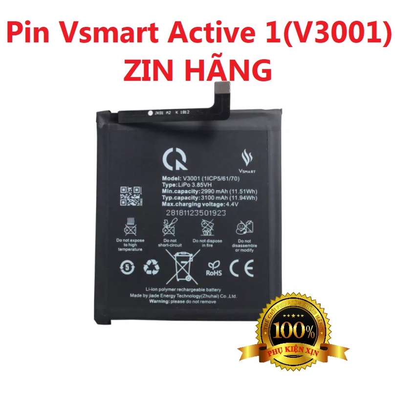 Pin Vsmart ACTIVE 1 V3001 / PQ6001 / 3100mAh Hàng Chính Hãng Chuẩn Zin