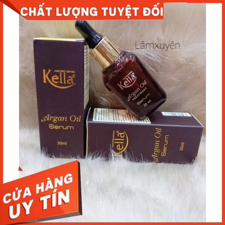 SERUM CAO CẤP ARGAN OIL KELLA 30ML dưỡng tóc mềm mượt nuôi dưỡng tóc khỏe -cải thiện hư tổn giữ nếp tóc uốn