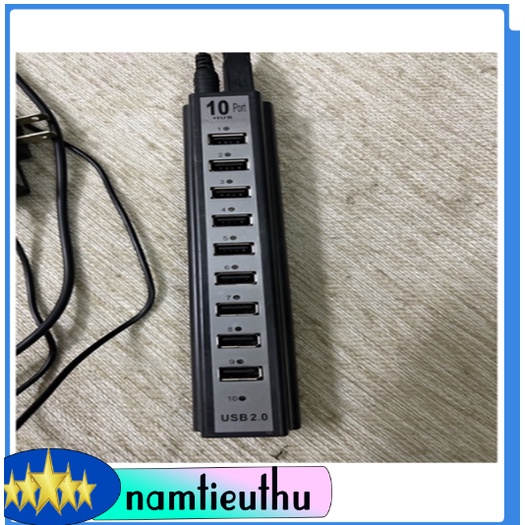 Hub chia 10 cổng usb 2.0 kèm nguồn