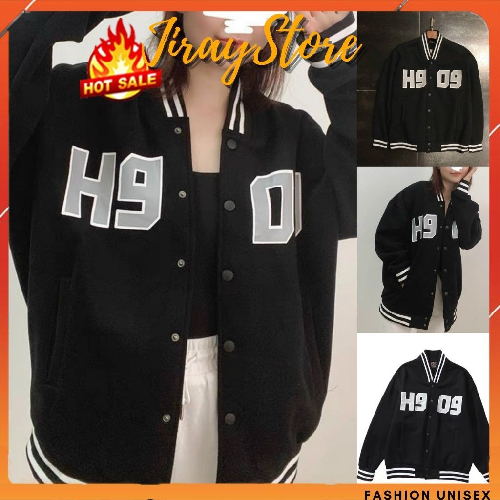 Áo Khoác Dù Nam Nữ Unisex - Áo Khoác Jacket Bombers H9O9 Màu Đen Siêu Hot - JIRAY.STORE