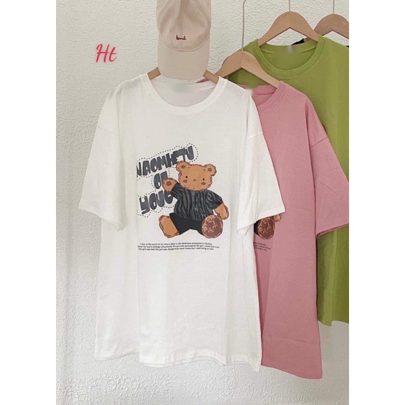 Sét áo gấu nâu+quần xuông trắng HT11