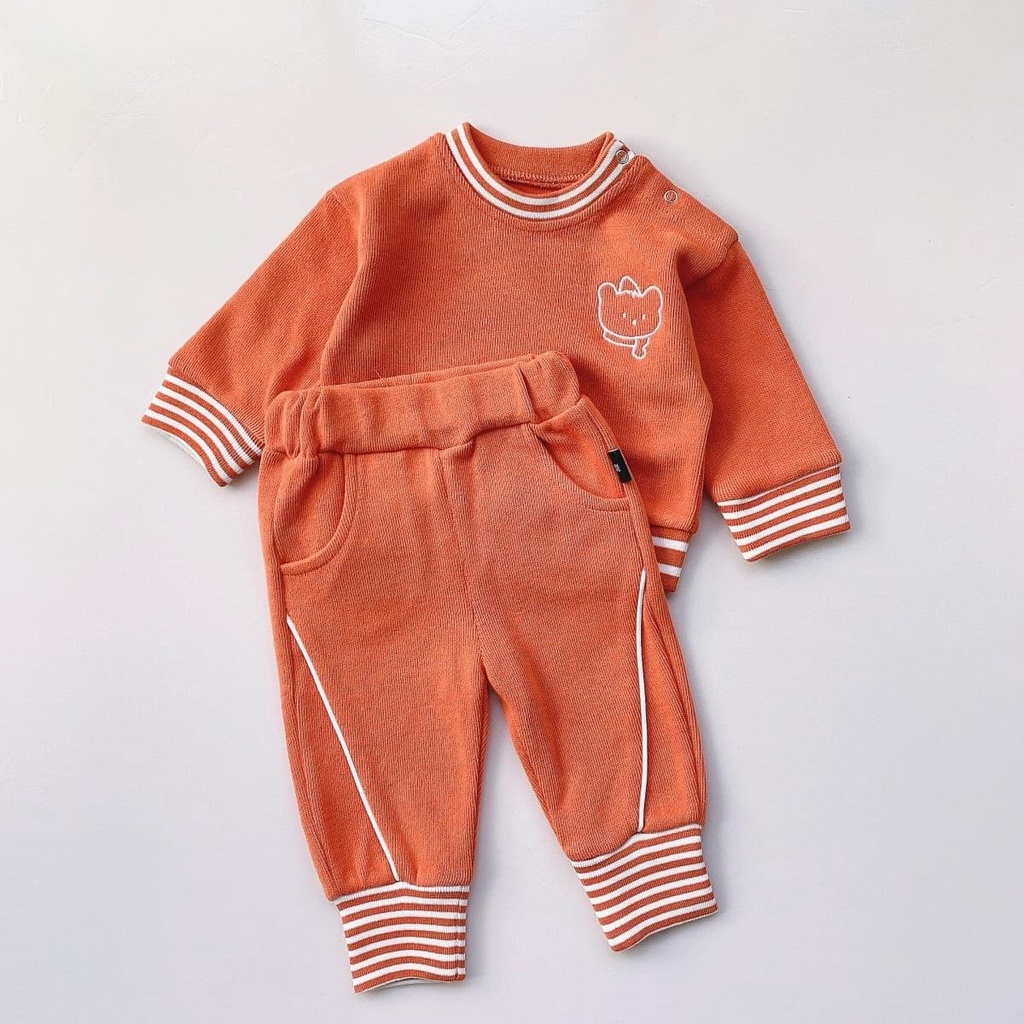 Bộ nỉ bông dài tay cho bé UNISEX Đồ bộ thu đông bé trai, bé gái 1 2 3 4 5 6 tuổi