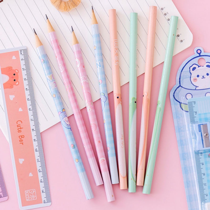 Bộ 5 Dụng Cụ Học Tập Gồm Bút Chì + Tẩy + Thước + Đồ bào Tiện Dụng Cho Bé