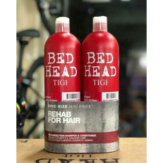 Bộ dầu gội xả phục hồi tóc hư tổn bedhead tigi đỏ