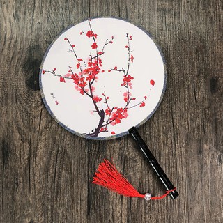 Quạt tròn cổ trang hoa mai  phong cách Trung Hoa , đạo cụ chụp hình cổ trang xinh xắn