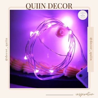 Đèn LED dây fairylight 1m chạy pin có công tắc 3 chế độ decor trang trí nhà cửa LED đom đóm màu vàng ấm