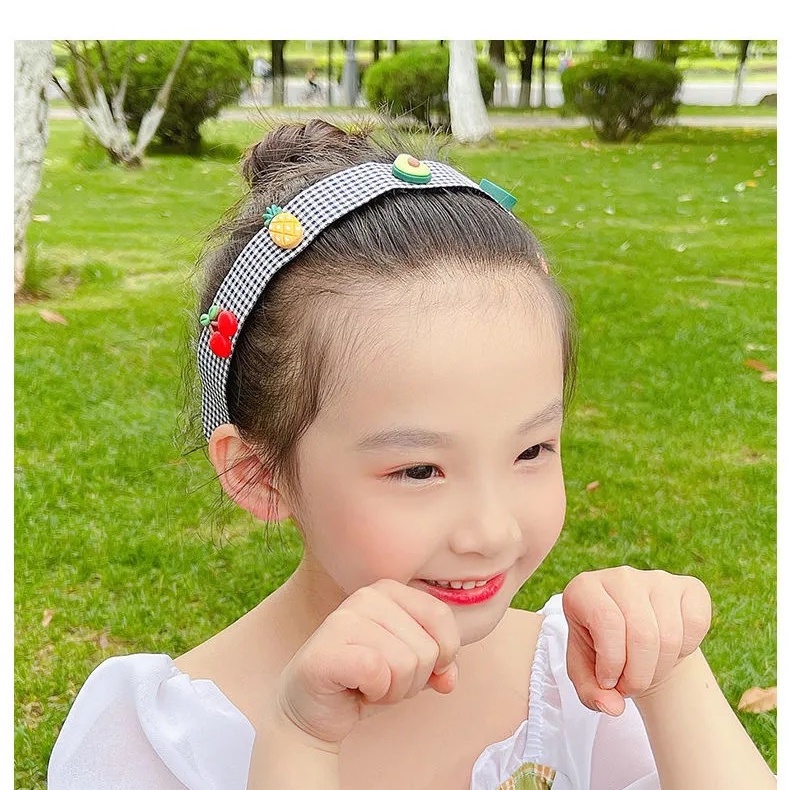 Băng Đô Cài Tóc Mềm Mại Họa Tiết Trái Cây/Hoa Xinh Xắn Cho Bé