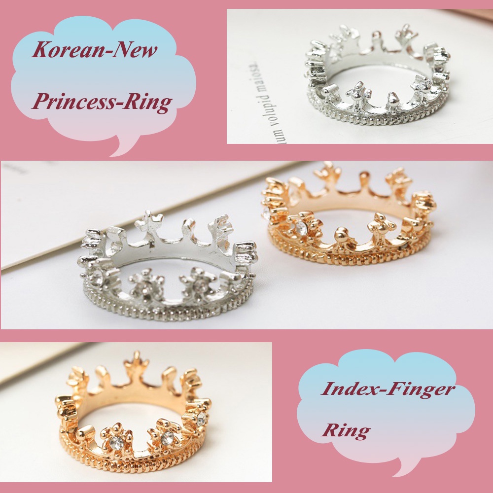 Nhẫn phối hình vương miện nhỏ sáng tạo thời trang cho nữ