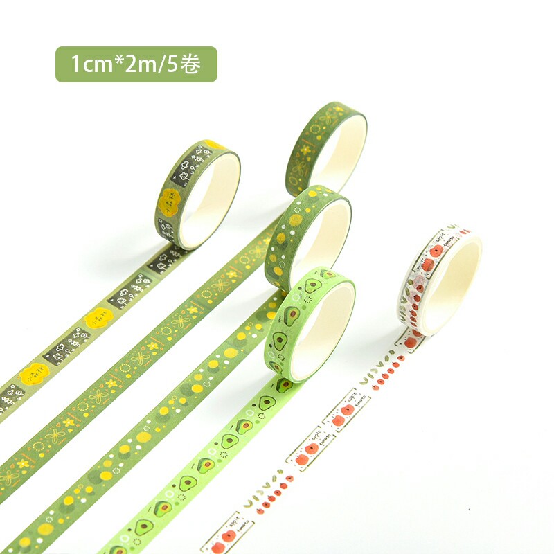 Set 5 washi tape xinh xắn trang trí đa dụng (Hàng có sẵn)