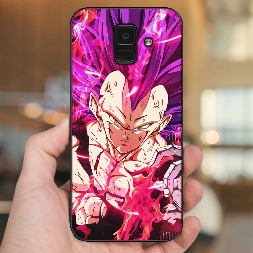 Ốp lưng Samsung A5 2018, A6 2018, A8 2018, J6 2018, A8 Plus viền đen in hình Vegeta Dragon Ball