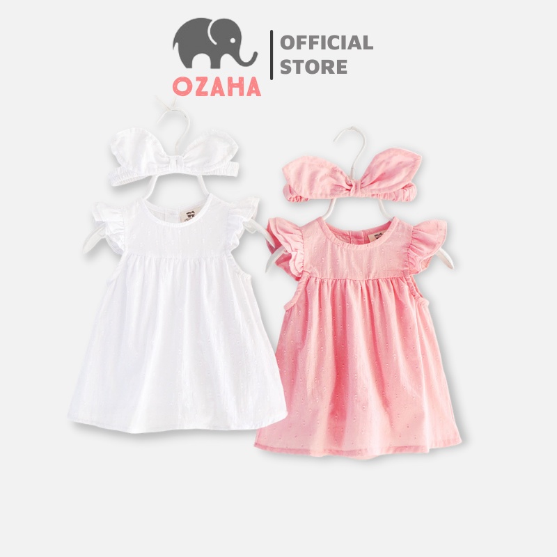 Váy Đầm Sơ Sinh đầy tháng Ozaha Cao Cấp, Bông Tuyết Nổi Bật 100% Cotton, Thoáng Khí