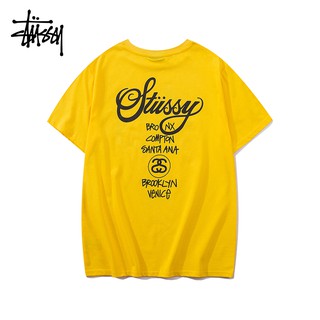 🔥全场免郵🔥+關注現折 stussy 夏季爆款世界巡游经典款 T恤 經典印花 寬松休閒T恤 男女情侶裝 t-shir