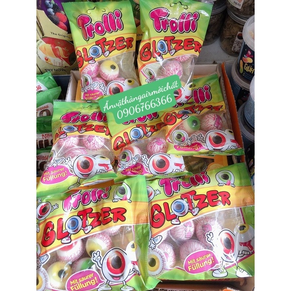 Kẹo Dẻo Mắt Trolli Glotzer Gói 4 Viên, 8 Viên - Hàng Đức