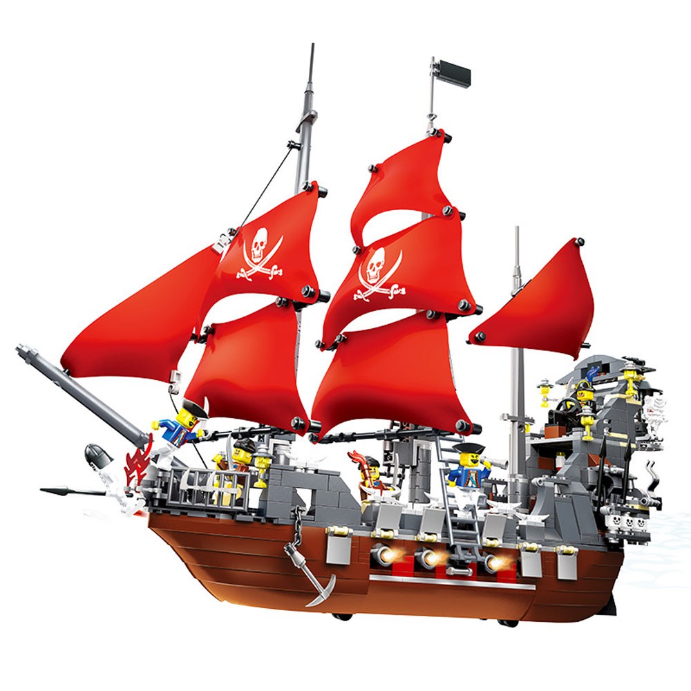 Đồ chơi Lắp ráp giáo dục Mô hình Wange 53041 Black Beard Pirate Ship Tàu cướp biển Râu đen