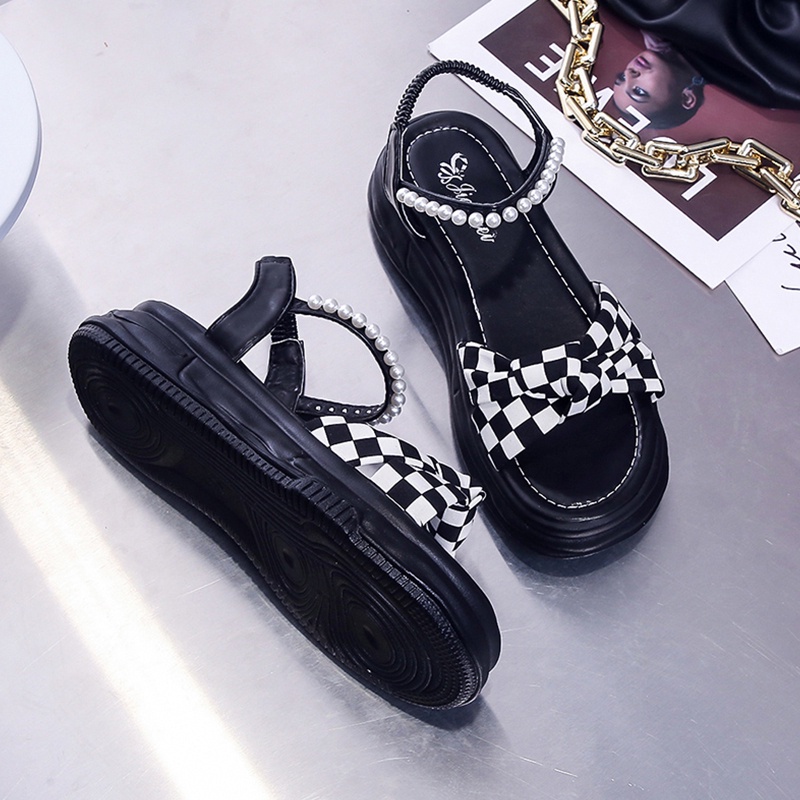 IELGY Xăng đan đế dày phong cách Roman thời trang đi biển cho nữ