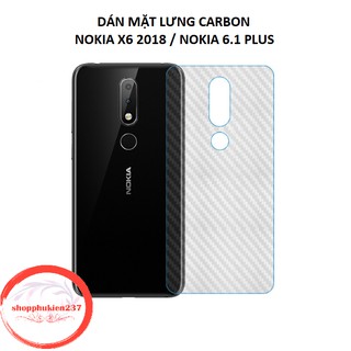 [Freeship toàn quốc từ 50k] FREESHIP ĐƠN 99K_MIẾNG DÁN MẶT LƯNG NOKIA X6 , 6.1 PLUS MIẾNG DÁN DẺO VÂN CARBON