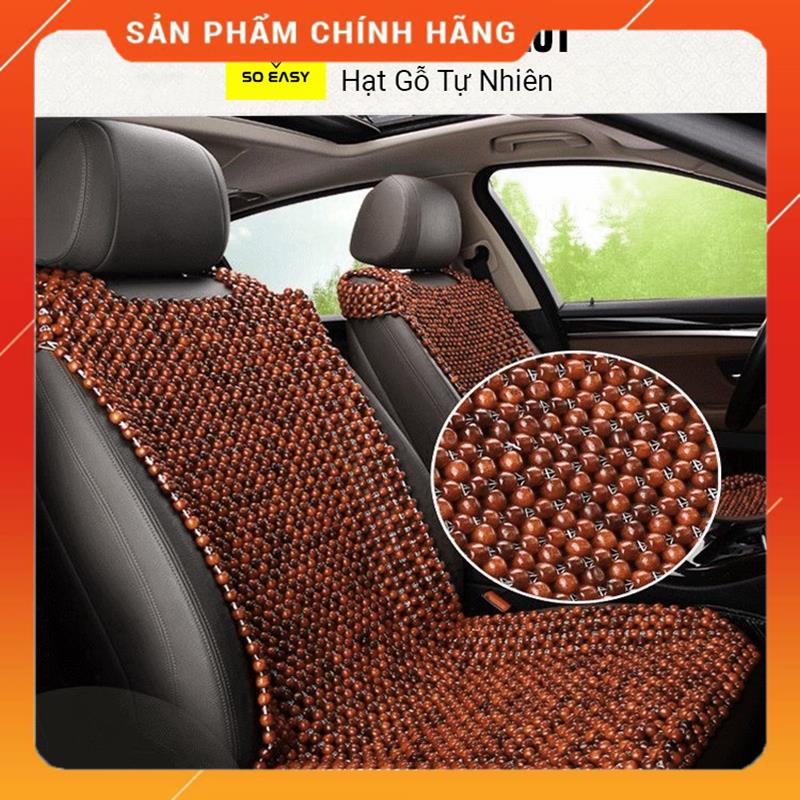 Tấm, miếng Đệm lót dành cho tài xế ghế lái, ghế phụ xe hơi, ô tô, xe tải bằng hạt gỗ hương nhãn 1,2cm DL03 MSP35999
