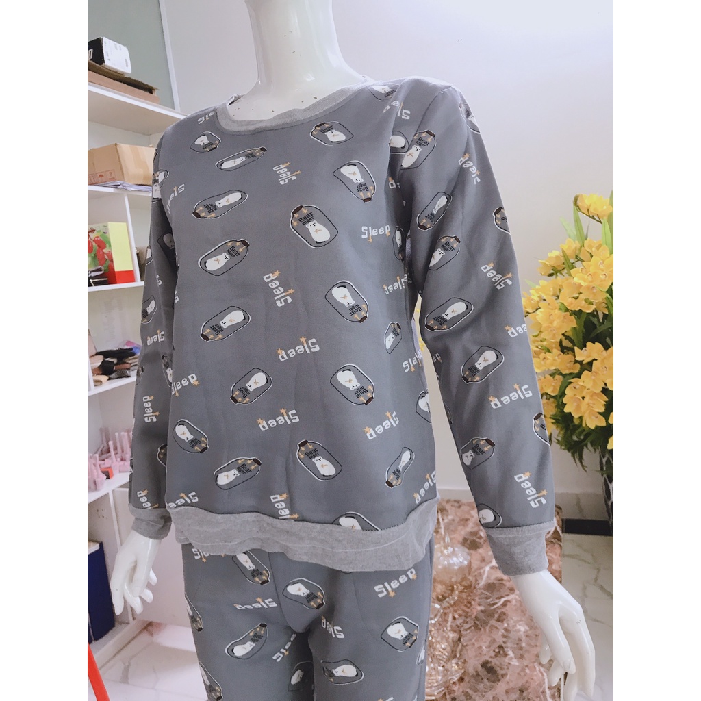 Bộ Ngủ Bộ Mặc Nhà Nỉ Lót Bông Dầy Dặn Họa Tiết Dễ Thương Siêu Ấm Giữ Nhiệt Nhiều Màu AN61 | BigBuy360 - bigbuy360.vn