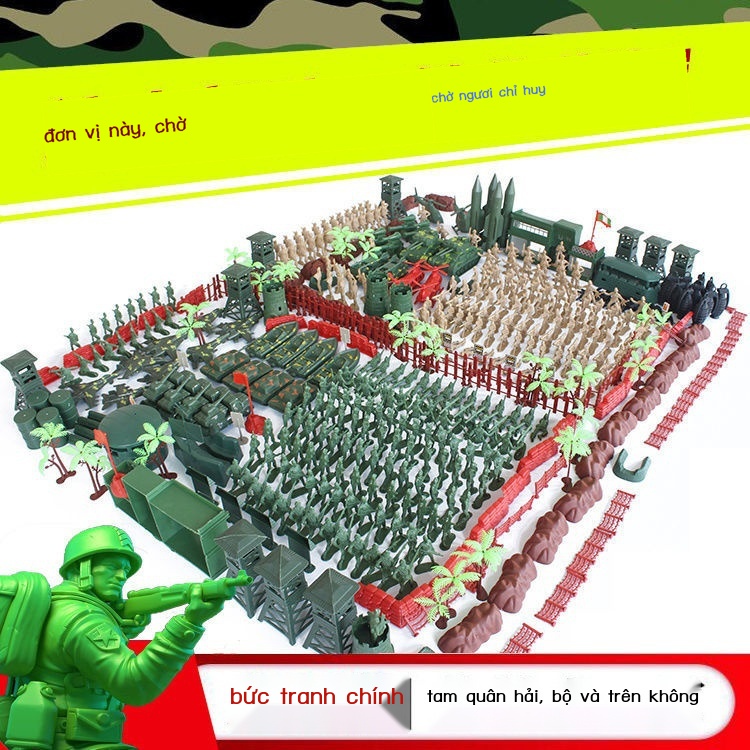 ☾Mô hình quân sự Chiến tranh thế giới thứ hai Người lính Bảo vệ môi trường Bộ đồ chơi bằng nhựa Người lính Chiến tranh B