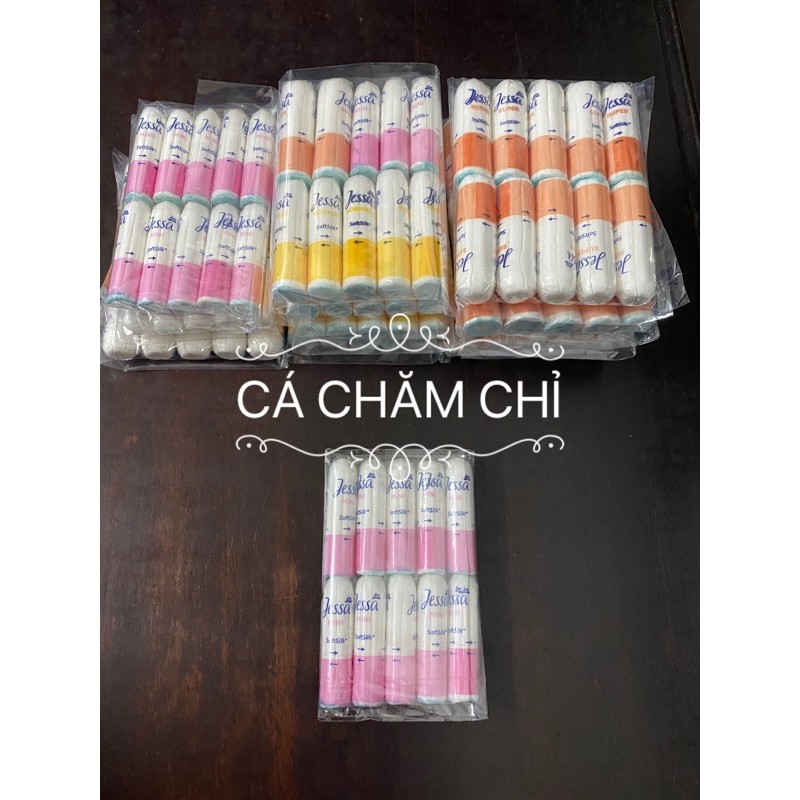 (Bán lẻ tampon Jessa, Facelle, Ob đủ size) Set 10 chiếc băng vệ sinh dạng nút tampons chuẩn Đức