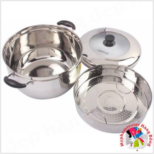 Nồi luộc gà hấp sôi tặng lồng hấp 5 cỡ hàn quốc